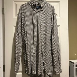 Ralph Lauren Brown and White Gingham Shirt